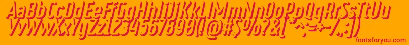 RulerVolumeExtrude Font – Red Fonts on Orange Background