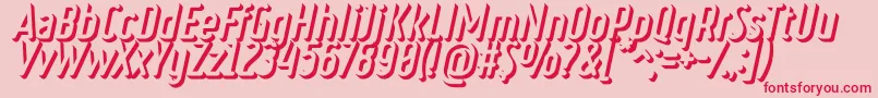 RulerVolumeExtrude Font – Red Fonts on Pink Background
