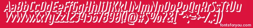 フォントRulerVolumeExtrude – 赤い背景に白い文字
