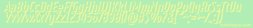 RulerVolumeExtrude Font – Yellow Fonts on Green Background