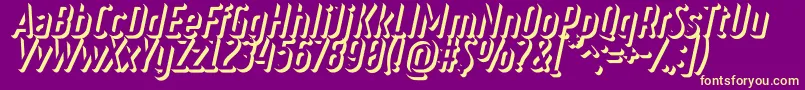 RulerVolumeExtrude Font – Yellow Fonts on Purple Background