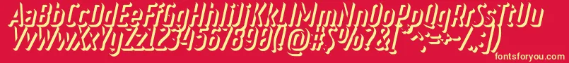 RulerVolumeExtrude Font – Yellow Fonts on Red Background