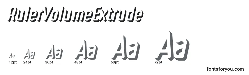 Размеры шрифта RulerVolumeExtrude