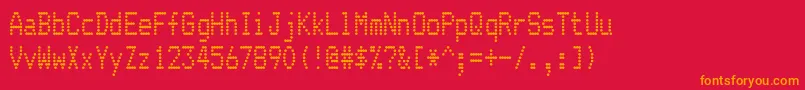 DotriceCondensed Font – Orange Fonts on Red Background