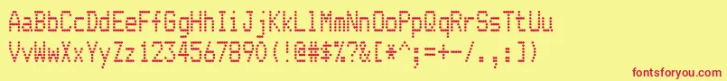 Шрифт DotriceCondensed – красные шрифты на жёлтом фоне