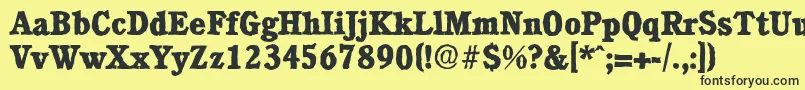 CalgaryantiqueXboldRegular Font – Black Fonts on Yellow Background