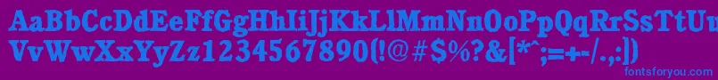 フォントCalgaryantiqueXboldRegular – 紫色の背景に青い文字