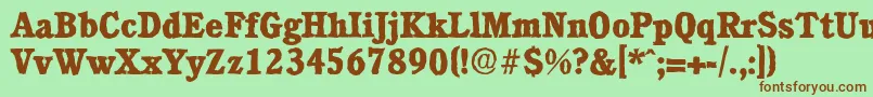 CalgaryantiqueXboldRegular Font – Brown Fonts on Green Background