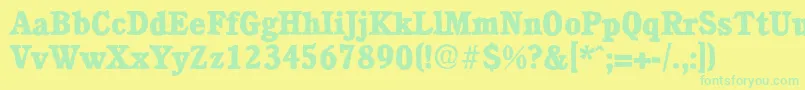 CalgaryantiqueXboldRegular Font – Green Fonts on Yellow Background