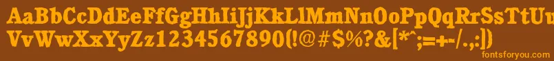 CalgaryantiqueXboldRegular Font – Orange Fonts on Brown Background