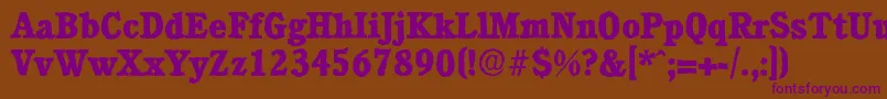 CalgaryantiqueXboldRegular Font – Purple Fonts on Brown Background