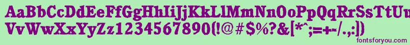 CalgaryantiqueXboldRegular Font – Purple Fonts on Green Background