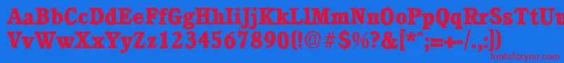 CalgaryantiqueXboldRegular Font – Red Fonts on Blue Background