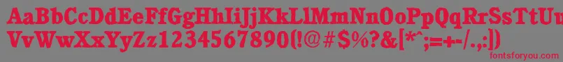 CalgaryantiqueXboldRegular Font – Red Fonts on Gray Background
