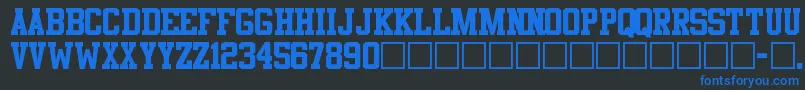 Athletic Font – Blue Fonts on Black Background