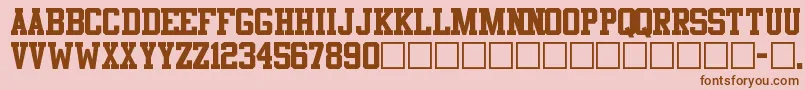 Athletic Font – Brown Fonts on Pink Background
