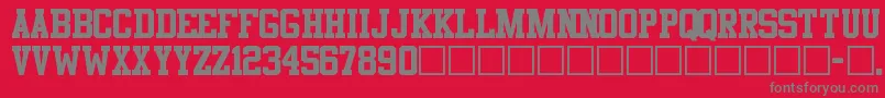 Athletic Font – Gray Fonts on Red Background