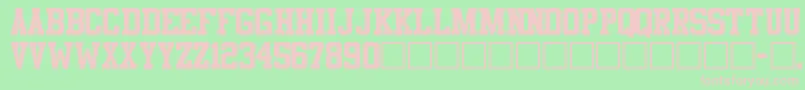 Athletic Font – Pink Fonts on Green Background