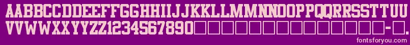Athletic Font – Pink Fonts on Purple Background
