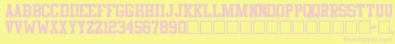 Athletic Font – Pink Fonts on Yellow Background