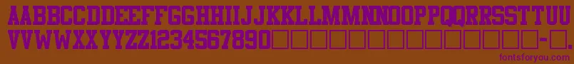 Athletic Font – Purple Fonts on Brown Background