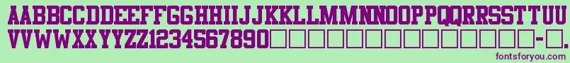 Athletic Font – Purple Fonts on Green Background