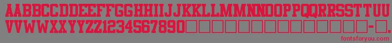 Athletic Font – Red Fonts on Gray Background