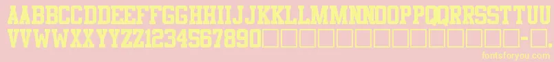 Athletic Font – Yellow Fonts on Pink Background