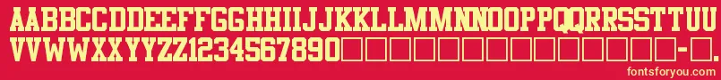Athletic Font – Yellow Fonts on Red Background
