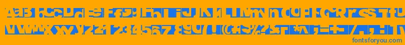 Trucker Font – Blue Fonts on Orange Background