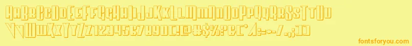 Vindicator3D Font – Orange Fonts on Yellow Background