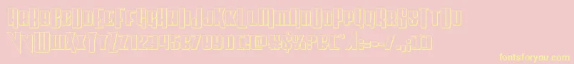 Vindicator3D Font – Yellow Fonts on Pink Background