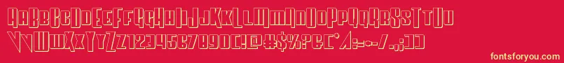 Vindicator3D Font – Yellow Fonts on Red Background