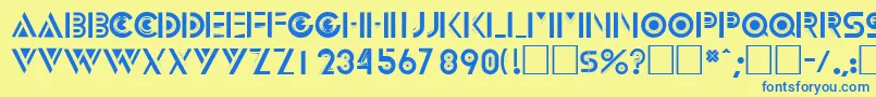 InnovadisplaycapssskRegular Font – Blue Fonts on Yellow Background