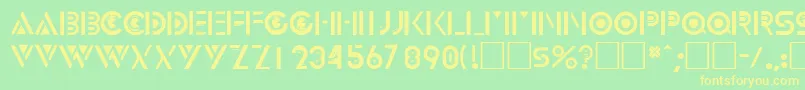 InnovadisplaycapssskRegular Font – Yellow Fonts on Green Background