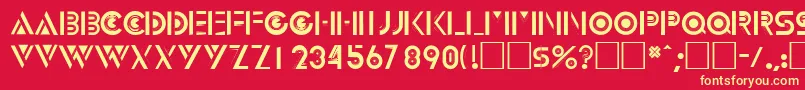 InnovadisplaycapssskRegular Font – Yellow Fonts on Red Background