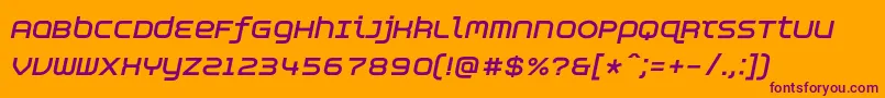 AspirinAdvanceboldItalic Font – Purple Fonts on Orange Background