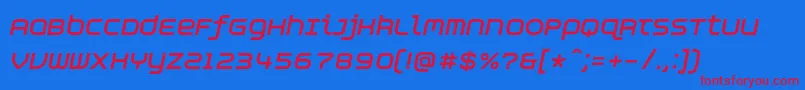 AspirinAdvanceboldItalic Font – Red Fonts on Blue Background