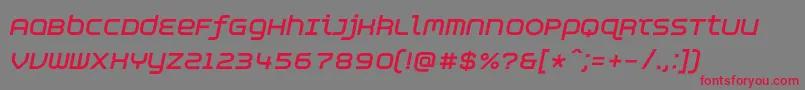 フォントAspirinAdvanceboldItalic – 赤い文字の灰色の背景