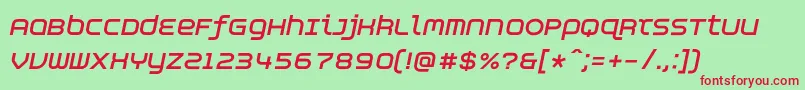 AspirinAdvanceboldItalic-Schriftart – Rote Schriften auf grünem Hintergrund