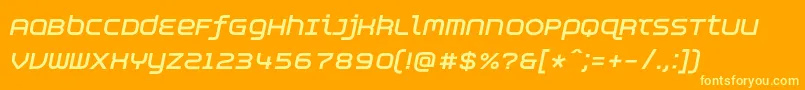 フォントAspirinAdvanceboldItalic – オレンジの背景に黄色の文字