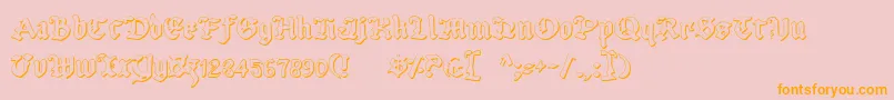 UberhГ¶lmeOutline Font – Orange Fonts on Pink Background