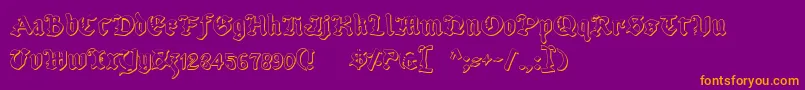 UberhГ¶lmeOutline Font – Orange Fonts on Purple Background