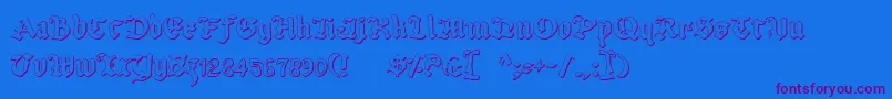 UberhГ¶lmeOutline Font – Purple Fonts on Blue Background