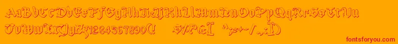 UberhГ¶lmeOutline Font – Red Fonts on Orange Background