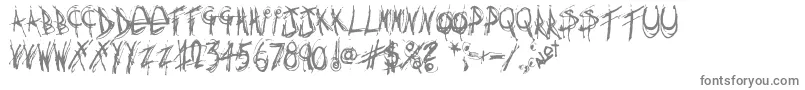 フォントAnythingyouwant – 白い背景に灰色の文字