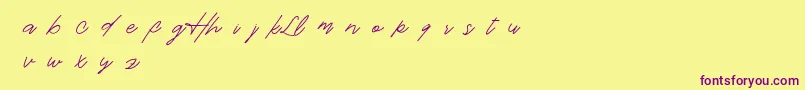 LoveHurtsDemo Font – Purple Fonts on Yellow Background
