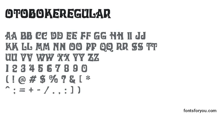 Шрифт OtobokeRegular – алфавит, цифры, специальные символы