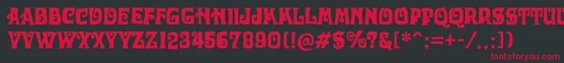 OtobokeRegular Font – Red Fonts on Black Background