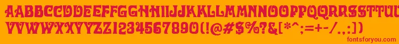 OtobokeRegular Font – Red Fonts on Orange Background